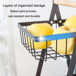 Giỏ đựng trái cây cầm tay 3 tầng có thể tháo rời, giỏ đựng bánh mì và đồ ăn nhẹ phòng khách và bếp, màu đen, trắng, xám