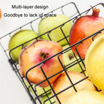 Giỏ đựng trái cây cầm tay 3 tầng có thể tháo rời, giỏ đựng bánh mì và đồ ăn nhẹ phòng khách và bếp, màu đen, trắng, xám