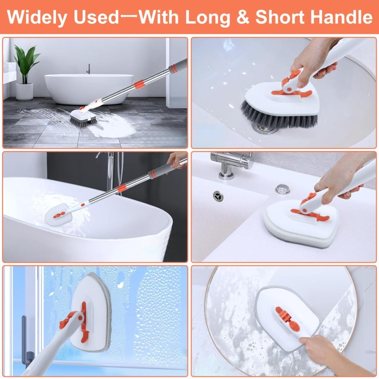 Bàn chải làm sạch vòi sen với tay cầm điều chỉnh dài 52 inch, bàn chải chà gạch bồn tắm, Bộ 1, Bộ 2, Bộ 3, Bộ 4, Bộ 5
