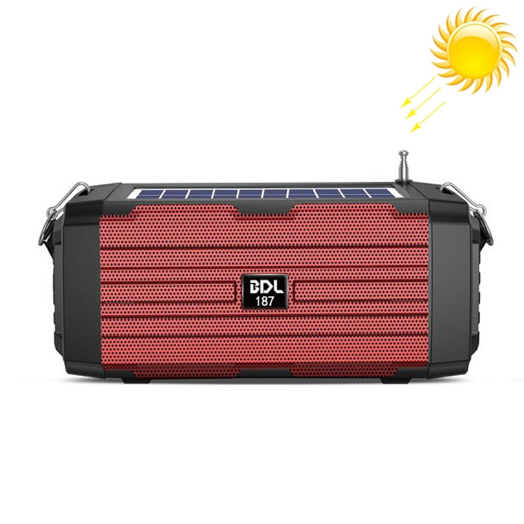 Loa Bluetooth năng lượng mặt trời LED BDL-187 không dây, di động, dùng ngoài trời, có radio FM