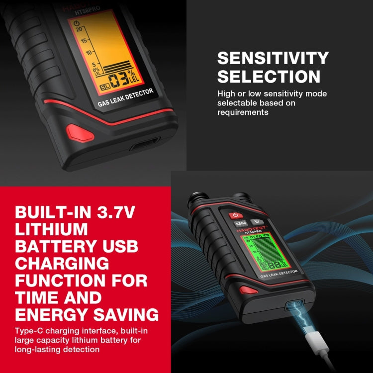Máy phát hiện khí cầm tay sạc lại HABOTEST, HT629