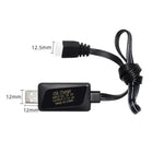 Sạc USB pin lithium 11.1V 2A 3S có đèn, phích cắm 4 chân