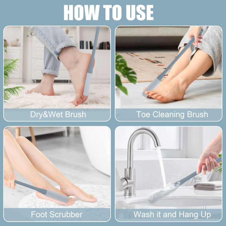 Bàn chải rửa chân làm sạch ngón chân khô và ướt, bàn chải chống ngứa, lông ngắn, lông dài