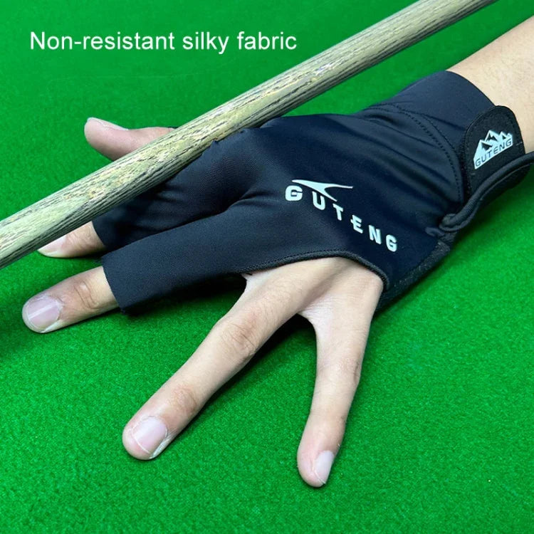 Găng tay chơi billiards GUTENG ba ngón mỏng thoáng khí chống mài mòn chống trượt, nửa ngón tay trái (in đen), nửa ngón tay trái (in xanh), toàn ngón tay trái (xám), toàn ngón tay trái (in đen)