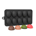 Khuôn socola hình não 10 ô Halloween, khuôn bánh não tự làm, khuôn kẹo mềm DIY, 10 ô não