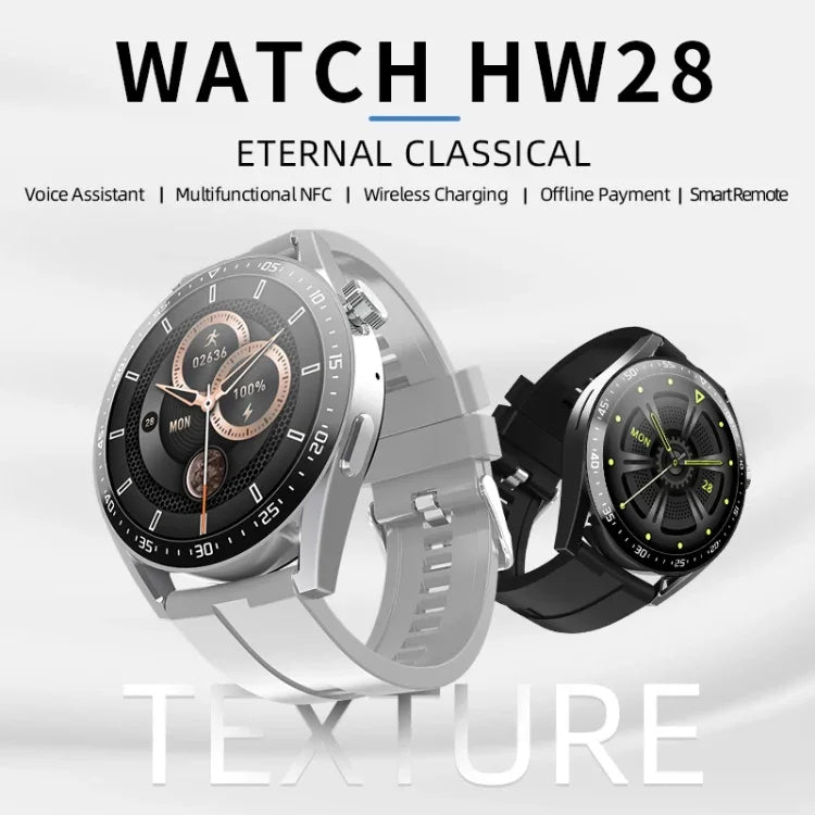 Đồng hồ thông minh HW28 màn hình 1.39 inch chống nước IP67, theo dõi sức khỏe, gọi Bluetooth với thanh toán NFC