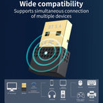 Bộ chuyển đổi USB Bluetooth 5.4 phát thu âm thanh PC, Bluetooth 5.4