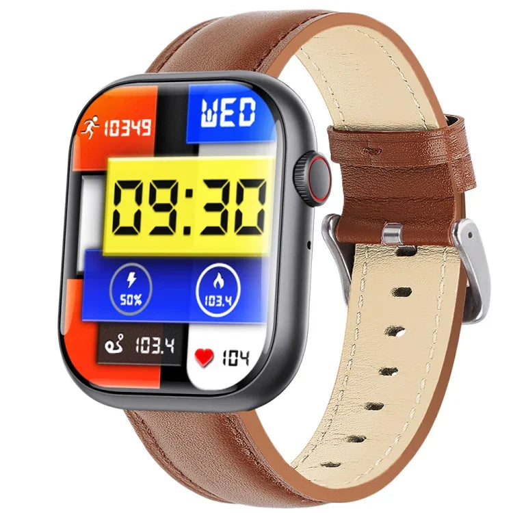 Đồng hồ thông minh F70 màn hình 2.1 inch với theo dõi đường huyết/oxy máu/báo động SOS/100+ chế độ thể thao, Silicone đen, Hồng đen, Xám đen, Thép 3 hạt đen, Milan đen, Da đen, Da nâu đen, Tre đen, Thép 3 hạt bạc đen