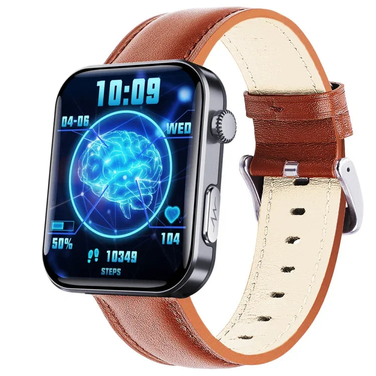 Đồng hồ thông minh F300 màn hình 2.1 inch hỗ trợ gọi Bluetooth/ECG/phân tích thành phần máu/50+ chế độ thể thao, Silicone đen, Silicone hồng đen, Silicone xám đen, Milan đen, Thép 3 hạt đen, Da đen, Da nâu đen