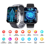 Đồng hồ thông minh F300 màn hình 2.1 inch hỗ trợ gọi Bluetooth/ECG/phân tích thành phần máu/50+ chế độ thể thao, Silicone đen, Silicone hồng đen, Silicone xám đen, Milan đen, Thép 3 hạt đen, Da đen, Da nâu đen