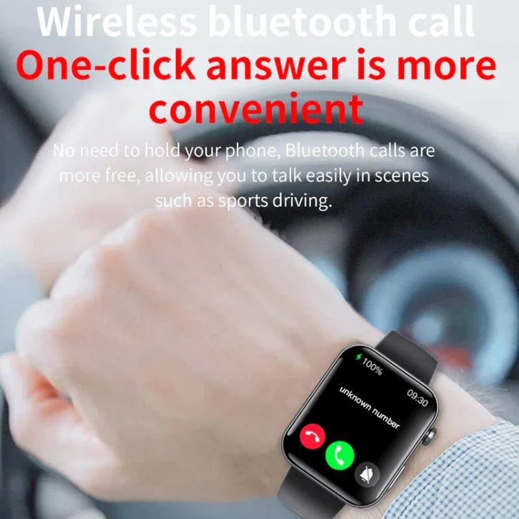 Đồng hồ thông minh F300 màn hình 2.1 inch hỗ trợ gọi Bluetooth/ECG/phân tích thành phần máu/50+ chế độ thể thao, Silicone đen, Silicone hồng đen, Silicone xám đen, Milan đen, Thép 3 hạt đen, Da đen, Da nâu đen