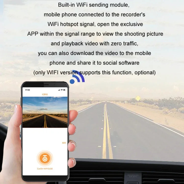 Máy ghi hình lái xe Android ADAS HD 1080P có tầm nhìn ban đêm USB, Ống kính đơn, Ống kính kép, Phiên bản ống kính đơn có WIFI