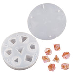 Khuôn đổ nhựa silicon hình xúc xắc với 7 khoang xúc xắc đa diện chuẩn, xúc xắc