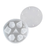 Khuôn đổ nhựa silicon hình xúc xắc với 7 khoang xúc xắc đa diện chuẩn, xúc xắc