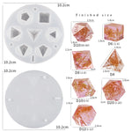 Khuôn đổ nhựa silicon hình xúc xắc với 7 khoang xúc xắc đa diện chuẩn, xúc xắc