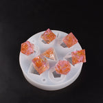 Khuôn đổ nhựa silicon hình xúc xắc với 7 khoang xúc xắc đa diện chuẩn, xúc xắc