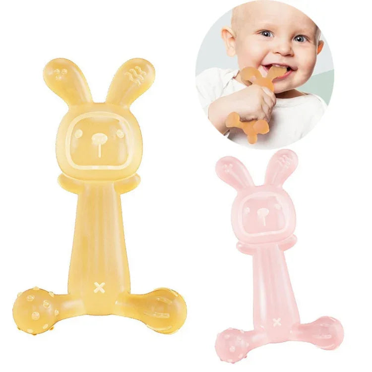 Đồ Gặm Nướu Hình Thỏ BPA Free Silicone Thực Phẩm Cho Trẻ Sơ Sinh Gậy Gặm Nướu Chống Ăn Tay, Màu Nano, Hồng, Trong Suốt, Có Hộp Màu Nano, Có Hộp Hồng, Có Hộp Trong Suốt
