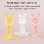 Đồ Gặm Nướu Hình Thỏ BPA Free Silicone Thực Phẩm Cho Trẻ Sơ Sinh Gậy Gặm Nướu Chống Ăn Tay, Màu Nano, Hồng, Trong Suốt, Có Hộp Màu Nano, Có Hộp Hồng, Có Hộp Trong Suốt