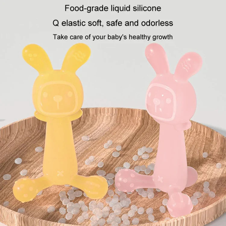 Đồ Gặm Nướu Hình Thỏ BPA Free Silicone Thực Phẩm Cho Trẻ Sơ Sinh Gậy Gặm Nướu Chống Ăn Tay, Màu Nano, Hồng, Trong Suốt, Có Hộp Màu Nano, Có Hộp Hồng, Có Hộp Trong Suốt