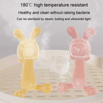 Đồ Gặm Nướu Hình Thỏ BPA Free Silicone Thực Phẩm Cho Trẻ Sơ Sinh Gậy Gặm Nướu Chống Ăn Tay, Màu Nano, Hồng, Trong Suốt, Có Hộp Màu Nano, Có Hộp Hồng, Có Hộp Trong Suốt