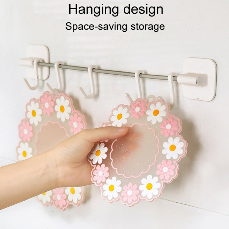 Miếng lót cách nhiệt hình hoa cúc chịu nhiệt cao cho bàn bếp gia dụng, màu xanh nhỏ, hồng lớn, xanh lớn