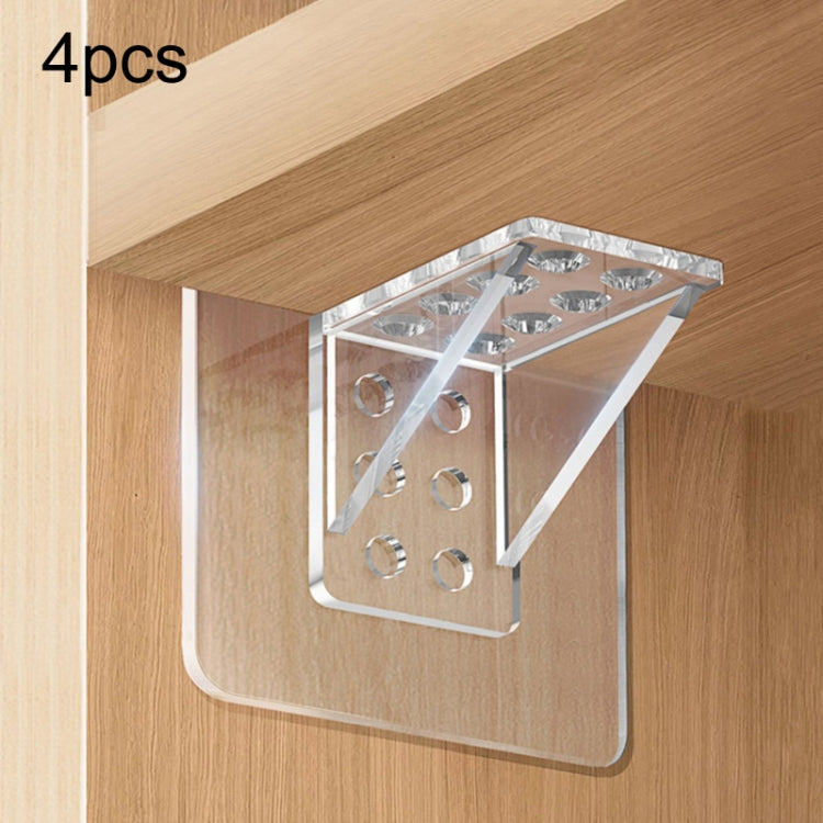 4 giá đỡ ngăn kệ không cần khoan, góc vuông, kẹp cố định ván ngăn tủ quần áo, 7x7cm, 7x15cm