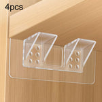 4 giá đỡ ngăn kệ không cần khoan, góc vuông, kẹp cố định ván ngăn tủ quần áo, 7x7cm, 7x15cm
