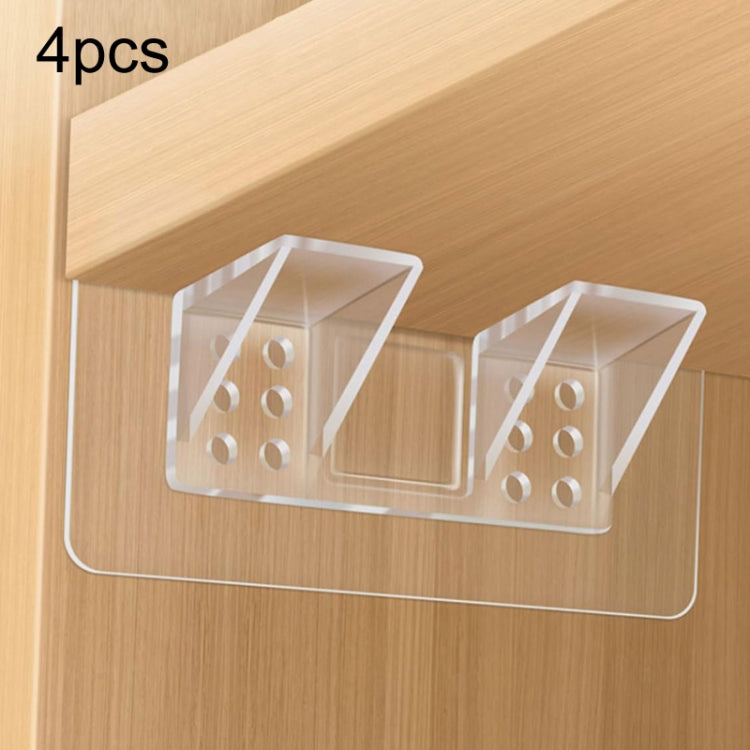 4 giá đỡ ngăn kệ không cần khoan, góc vuông, kẹp cố định ván ngăn tủ quần áo, 7x7cm, 7x15cm