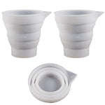 Bộ 5 cốc đo epoxy gấp gọn, khuôn silicon làm nến, thạch cao, keo, cốc trộn, 5 cái 50ml, 5 cái 100ml, 2 cái 250ml, 2 cái 500ml