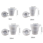 Bộ 5 cốc đo epoxy gấp gọn, khuôn silicon làm nến, thạch cao, keo, cốc trộn, 5 cái 50ml, 5 cái 100ml, 2 cái 250ml, 2 cái 500ml