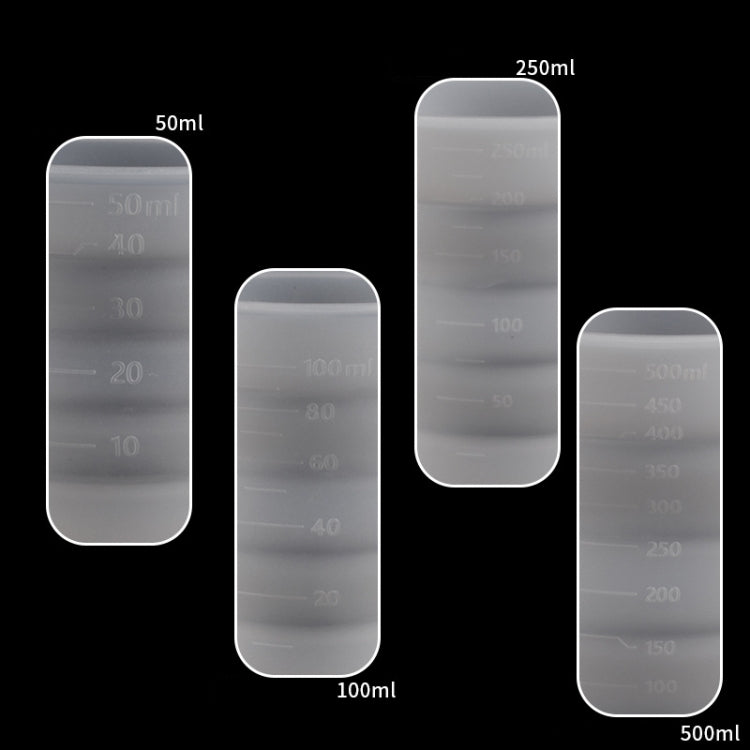 Bộ 5 cốc đo epoxy gấp gọn, khuôn silicon làm nến, thạch cao, keo, cốc trộn, 5 cái 50ml, 5 cái 100ml, 2 cái 250ml, 2 cái 500ml