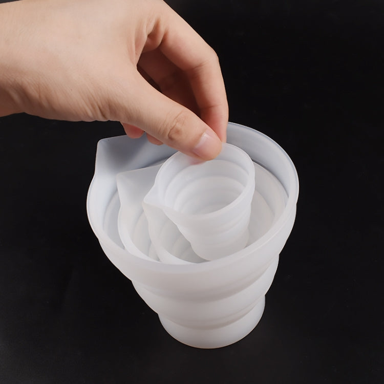 Bộ 5 cốc đo epoxy gấp gọn, khuôn silicon làm nến, thạch cao, keo, cốc trộn, 5 cái 50ml, 5 cái 100ml, 2 cái 250ml, 2 cái 500ml