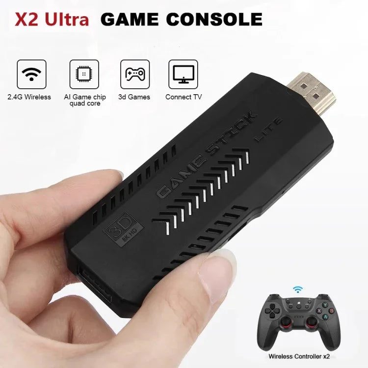 Máy chơi game X2 Ultra với tay cầm đôi không dây 2.4G, 64GB, 128GB, 256GB