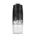 WEST BIKING 750ML Bicycle Water Bottle Portable Outdoor Cycling Water Cup, White Pink Gradient, Black Gray Gradient, Blue Gradient, Dark Green Gradient, Green Pink Gradient, Yellow Green Gradient, Black Green Gradient, Black Red Gradient