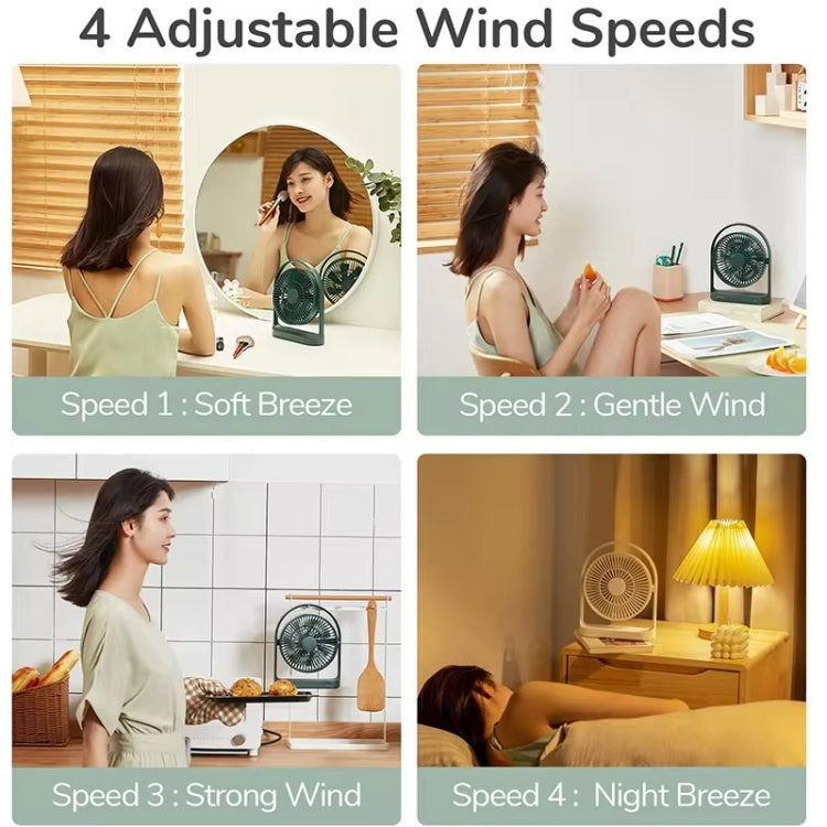 Quạt mini để bàn không dây sạc lại JisuLife FA19 4000mAh, quạt di động yên tĩnh
