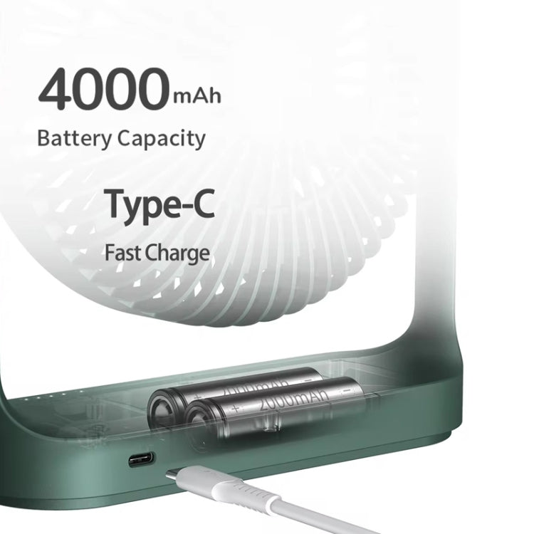 Quạt mini để bàn không dây sạc lại JisuLife FA19 4000mAh, quạt di động yên tĩnh