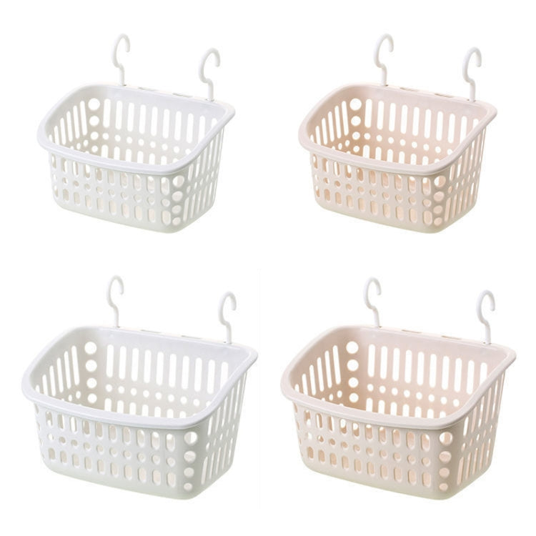 Giỏ treo nhựa có móc, giỏ thoát nước lưu trữ nhà bếp, kệ tổ chức phòng tắm, nhỏ màu xám, nhỏ màu be, lớn màu xám, lớn màu be