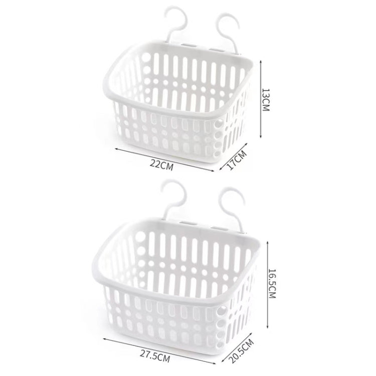Giỏ treo nhựa có móc, giỏ thoát nước lưu trữ nhà bếp, kệ tổ chức phòng tắm, nhỏ màu xám, nhỏ màu be, lớn màu xám, lớn màu be