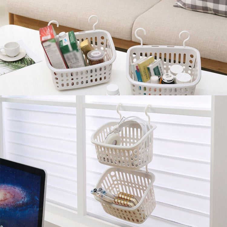 Giỏ treo nhựa có móc, giỏ thoát nước lưu trữ nhà bếp, kệ tổ chức phòng tắm, nhỏ màu xám, nhỏ màu be, lớn màu xám, lớn màu be