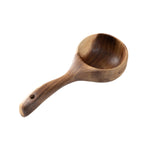 Muỗng canh lớn cán dài bằng gỗ gia dụng, muỗng ăn mì, muỗng múc nước, gỗ sồi Tanoak (màu sơn cũ), Tanoak (màu gốc), gỗ keo