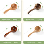 Muỗng canh lớn cán dài bằng gỗ gia dụng, muỗng ăn mì, muỗng múc nước, gỗ sồi Tanoak (màu sơn cũ), Tanoak (màu gốc), gỗ keo