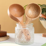 Muỗng canh lớn cán dài bằng gỗ gia dụng, muỗng ăn mì, muỗng múc nước, gỗ sồi Tanoak (màu sơn cũ), Tanoak (màu gốc), gỗ keo