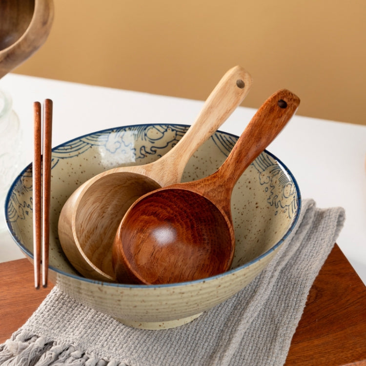 Muỗng canh lớn cán dài bằng gỗ gia dụng, muỗng ăn mì, muỗng múc nước, gỗ sồi Tanoak (màu sơn cũ), Tanoak (màu gốc), gỗ keo