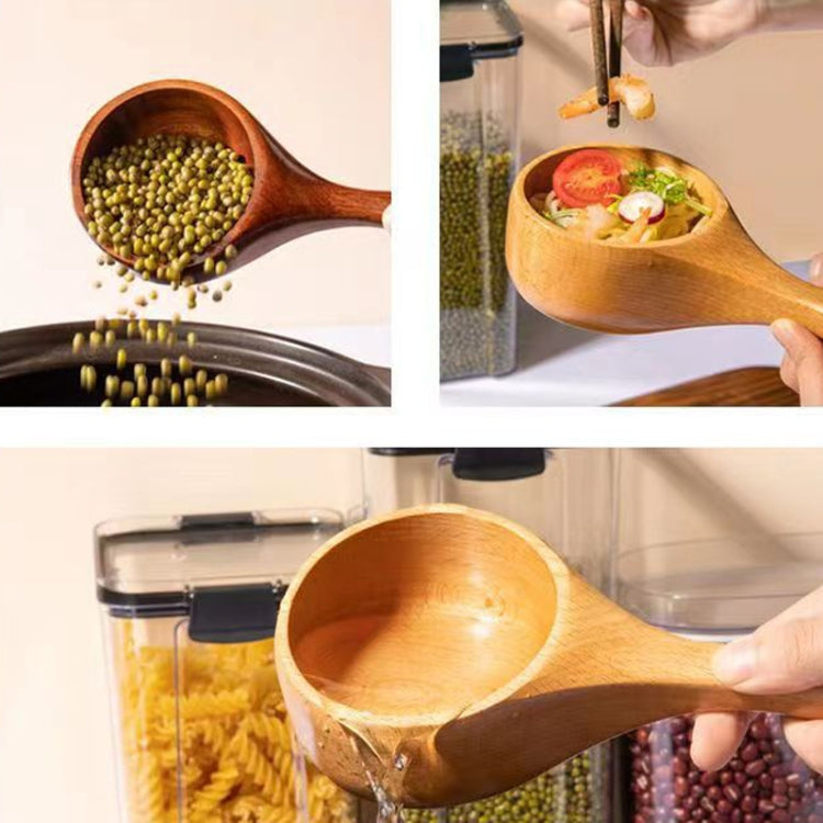 Muỗng canh lớn cán dài bằng gỗ gia dụng, muỗng ăn mì, muỗng múc nước, gỗ sồi Tanoak (màu sơn cũ), Tanoak (màu gốc), gỗ keo