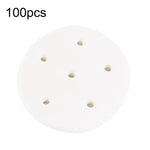 100 miếng giấy hấp tròn dùng một lần đạt chuẩn thực phẩm, chống dính, có lỗ, dùng cho hấp bánh bao, đường kính 7.6cm