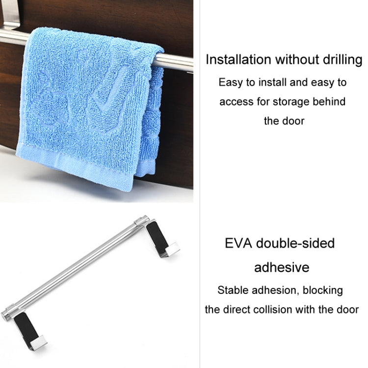 Giá Treo Khăn Không Cần Đục Lỗ Bằng Thép Không Gỉ Treo Cửa Tủ, 23.5cm Bạc, 23.5cm Đen, 36.5cm Bạc, 36.5cm Đen, 36.5cm Trắng