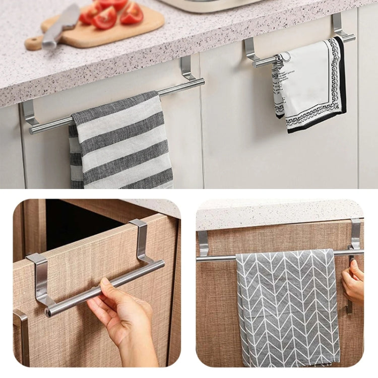 Giá Treo Khăn Không Cần Đục Lỗ Bằng Thép Không Gỉ Treo Cửa Tủ, 23.5cm Bạc, 23.5cm Đen, 36.5cm Bạc, 36.5cm Đen, 36.5cm Trắng
