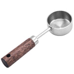 Muỗng đo cà phê và bột sữa bằng thép không gỉ cán gỗ 15ml, màu bạc, màu vàng