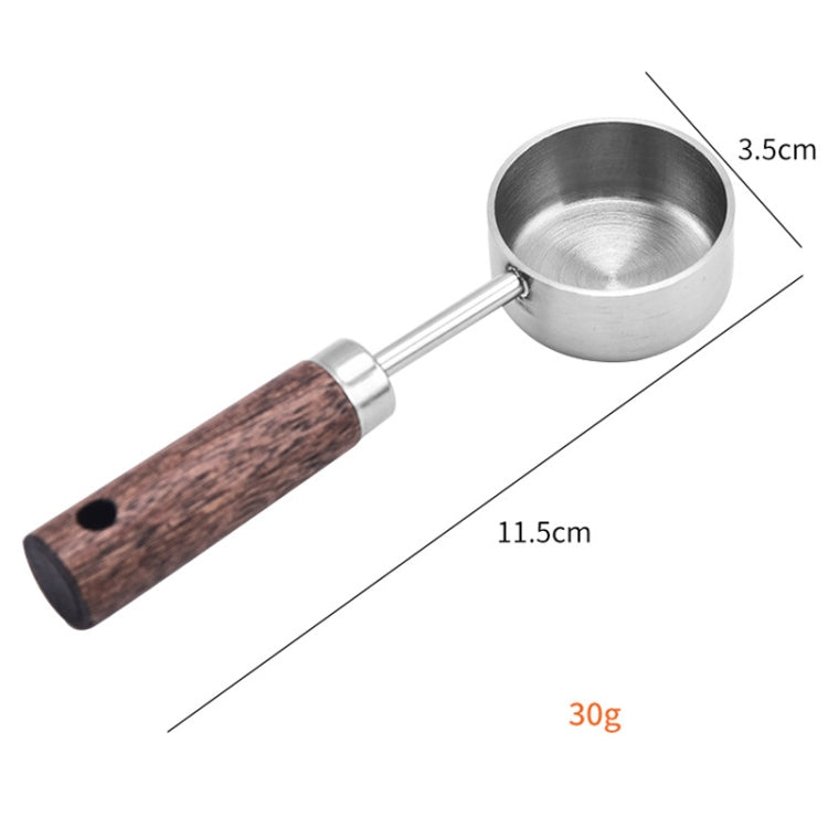 Muỗng đo cà phê và bột sữa bằng thép không gỉ cán gỗ 15ml, màu bạc, màu vàng
