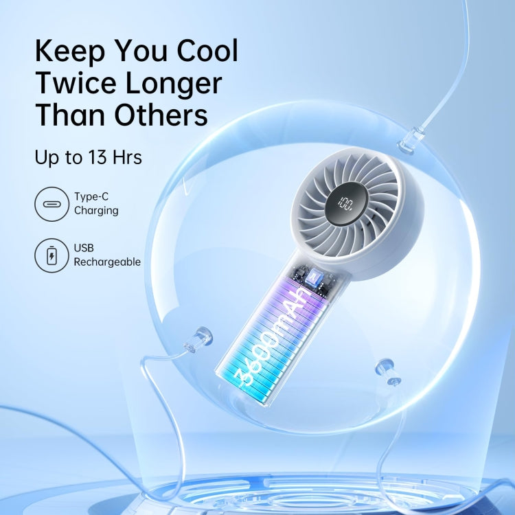 Quạt cầm tay nhỏ gọn sạc lại JisuLife Life4, 3600mAh màu xám, 3600mAh màu đen, 3600mAh màu hồng, 5000mAh màu xám, 5000mAh màu đen, 5000mAh màu hồng